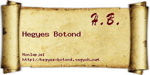 Hegyes Botond névjegykártya